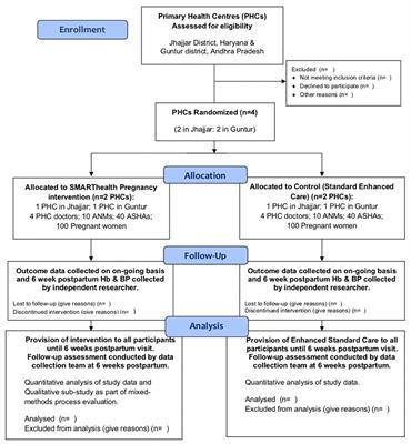 SMARThealth Pregnancy: Feasibility and Acceptability of a Complex Intervention for High-Risk Pregnant Women in Rural India: Protocol for a Pilot Cluster Randomised Controlled Trial